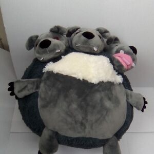 SQUISHABLE Three-Headed Gray Plush Toy